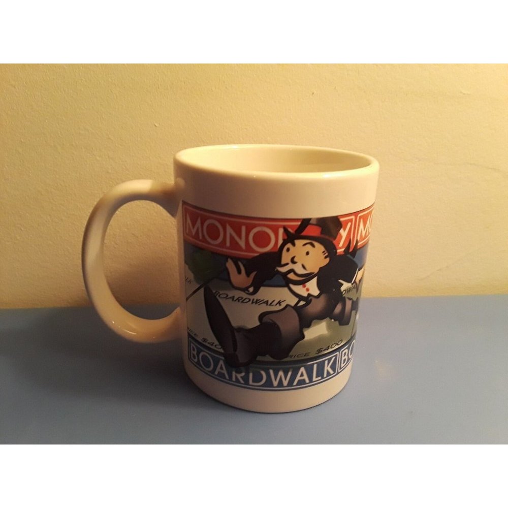 Monopoly Board Game Boardwalk Collectible Mug 1998 Hasbro